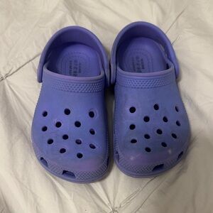 Kids Purple Crocs in size C9